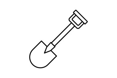 El küreği ince simgesi, vektör, piksel mükemmel, illüstratör dosyası