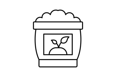 Potting Mix ince çizgi simgesi, vektör, piksel mükemmel, illüstratör dosyası