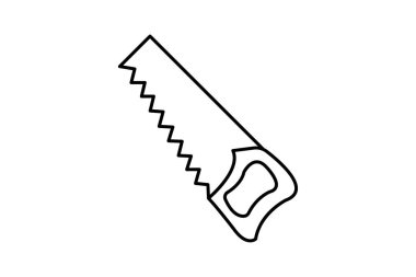 El testeresi ince çizgi simgesi, vektör, piksel mükemmel, illüstratör dosyası