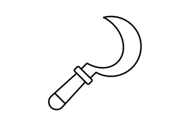 Orak ince çizgi simgesi, vektör, piksel mükemmel, illüstratör dosyası