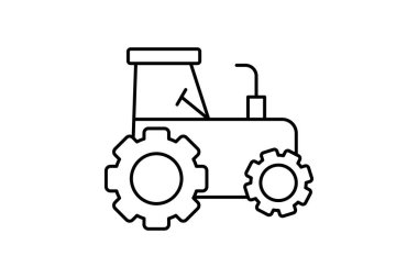 Çiftçilik Traktör İnce Çizgisi simgesi, vektör, piksel mükemmel, illüstratör dosyası