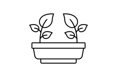 Bitkiler ince çizgi simgesi, vektör, piksel mükemmel, illüstratör dosyası