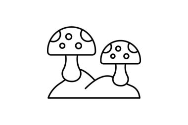 Mushroom thinline icon, vector, pixel perfect, illustrator file clipart