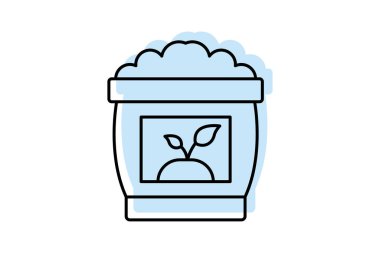 Potting Mix renk gölge ince çizgi simgesi, vektör, piksel mükemmel, illüstratör dosyası