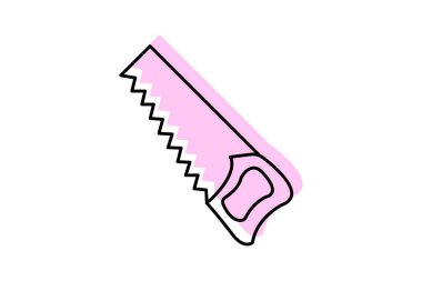 El testeresi renk gölge ince çizgi simgesi, vektör, piksel mükemmel, illüstratör dosyası