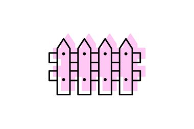 Bahçe Çiti renk gölge ince çizgi simgesi, vektör, piksel mükemmel, illüstratör dosyası