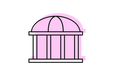 Bahçe Çardağı renk gölge ince çizgi simgesi, vektör, piksel mükemmel, illüstratör dosyası