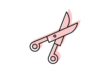 Makas renk gölge ince çizgi simgesi, vektör, piksel mükemmel, illüstratör dosyası