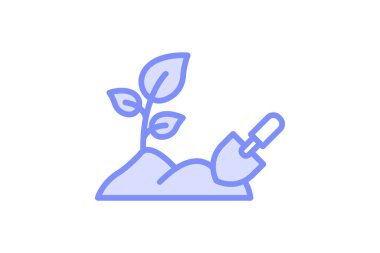 Bahçe Simgesi duoton çizgi simgesi, vektör, piksel mükemmel, illüstratör dosyası