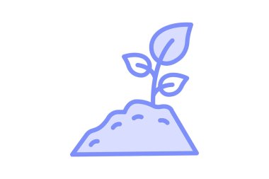 Toprak duoton çizgi simgesi, vektör, piksel mükemmel, illüstratör dosyası