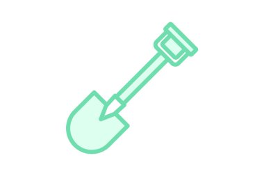 El küreği duoton çizgi simgesi, vektör, piksel mükemmel, illüstratör dosyası