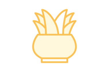 Grass Pot duotone çizgi simgesi, vektör, piksel mükemmel, illüstratör dosyası