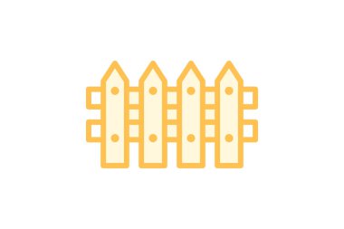 Garden Fence duotone çizgi simgesi, vektör, piksel mükemmel, illüstratör dosyası