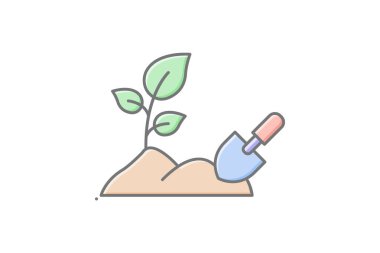 Bahçe Simgesi renk simgesi, vektör, piksel mükemmel, illüstratör dosyası