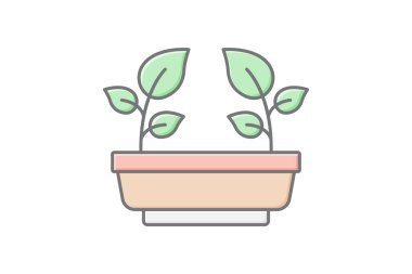 Bitkiler doğrusal renk simgesi, vektör, piksel mükemmel, illüstratör dosyası