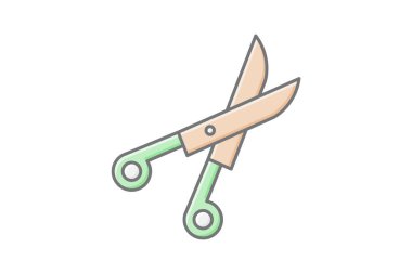 Makas doğrusal renk simgesi, vektör, piksel mükemmel, illüstratör dosyası