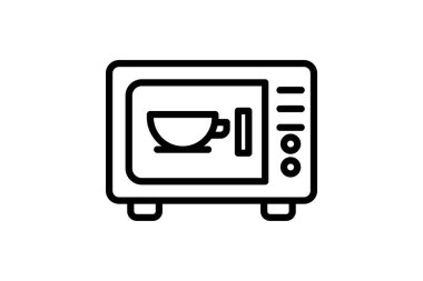 Mikrodalga çizgi simgesi, vektör, piksel mükemmel, illüstratör dosyası