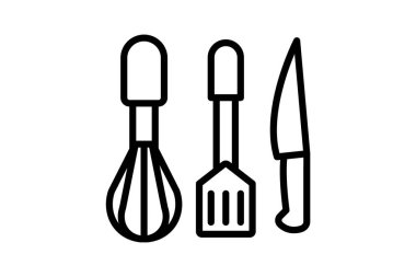 Utensils satır simgesi, vektör, piksel mükemmel, illüstratör dosyası