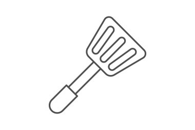 Spatula ince çizgi simgesi, vektör, piksel mükemmel, illüstratör dosyası