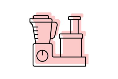 Gıda işlemcisi renk gölge inceltici simge, vektör, piksel mükemmel, illüstratör dosyası