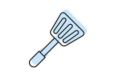 Spatula renk gölge ince çizgi simgesi, vektör, piksel mükemmel, illüstratör dosyası