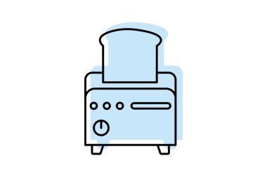 Tost makinesi renk gölge ince çizgi simgesi, vektör, piksel mükemmel, illüstratör dosyası