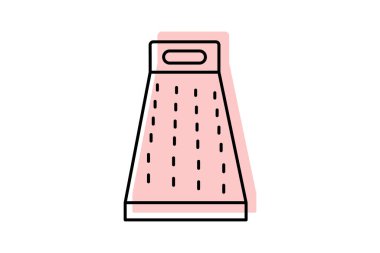 Peynir Öğütücü renk gölge ince çizgi simgesi, vektör, piksel mükemmel, illüstratör dosyası