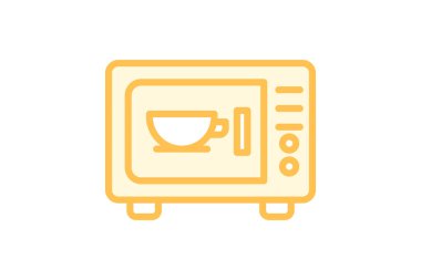 Mikrodalga duoton çizgi simgesi, vektör, piksel mükemmel, illüstratör dosyası