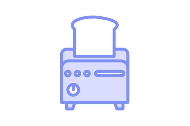 Tost makinesi duoton çizgisi simgesi, vektör, piksel mükemmel, illüstratör dosyası