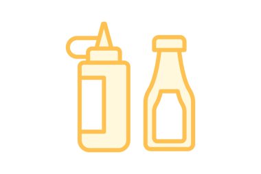 Ketçap duoton çizgi simgesi, vektör, piksel mükemmel, illüstratör dosyası