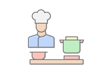 Simge doğrusal renk simgesi, vektör, piksel mükemmel, illüstratör dosyası pişiriliyor