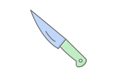 Bıçak doğrusal renk simgesi, vektör, piksel mükemmel, illüstratör dosyası