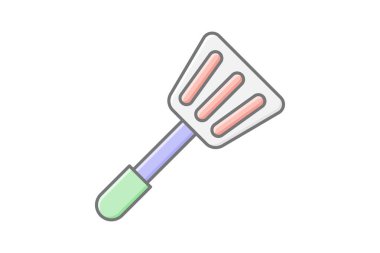 Spatula doğrusal renk simgesi, vektör, piksel mükemmel, illüstratör dosyası