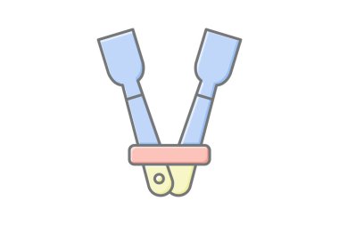 Tong doğrusal renk simgesi, vektör, piksel mükemmel, illüstratör dosyası