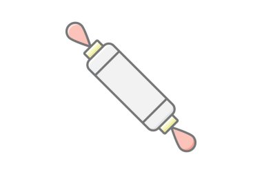 Rolling Pin doğrusal renk simgesi, vektör, piksel mükemmel, illüstratör dosyası