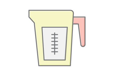 Cups doğrusal renk simgesi, vektör, piksel mükemmel, illüstratör dosyası ölçülüyor