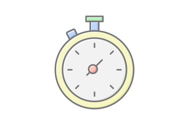 Zamanlayıcı doğrusal renk simgesi, vektör, piksel mükemmel, illüstratör dosyası