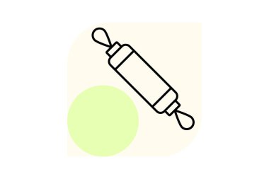 Rolling Pin asgari taslak, vektör, piksel mükemmel, illüstratör dosyası