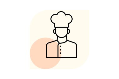 Aşçı Şefi en az taslak, vektör, piksel mükemmel, illüstratör dosyası