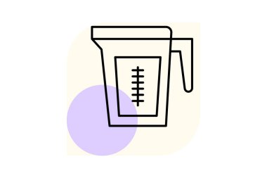 Fincan Ölçümleme Minimum dış hat, vektör, piksel mükemmel, illüstratör dosyası