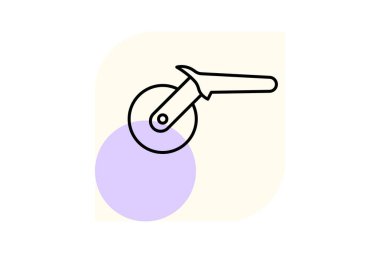 Pizza Kesicisi en az taslak, vektör, piksel mükemmel, illüstratör dosyası