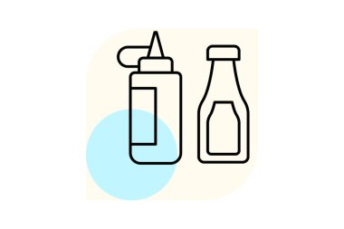 Ketçap asgari taslak, vektör, piksel mükemmel, illüstratör dosyası