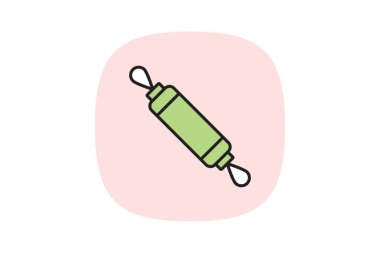 Rolling Pin pastel özü, vektör, piksel mükemmel, illüstratör dosyası