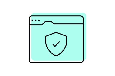 Güvenli Web sitesi, vektör, piksel mükemmel, illüstratör dosyası