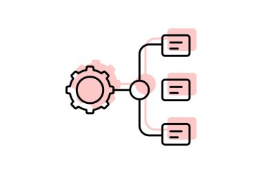 Çalışma akışı, vektör, piksel mükemmel, illüstratör dosyası
