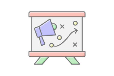 Pazarlama Stratejisi, vektör, piksel mükemmel, illüstratör dosyası