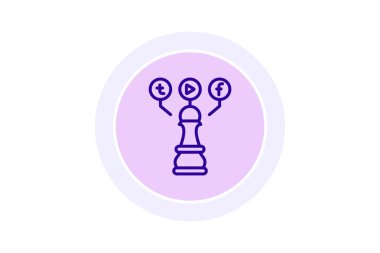 Sosyal Medya Stratejisi, vektör, piksel mükemmel, illüstratör dosyası