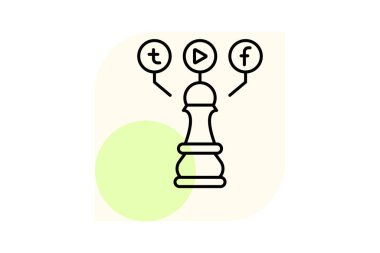 Sosyal Medya Stratejisi, vektör, piksel mükemmel, illüstratör dosyası