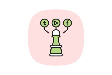 Sosyal Medya Stratejisi, vektör, piksel mükemmel, illüstratör dosyası