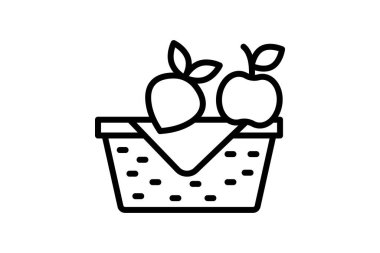 Yemek sepeti, vektör, piksel mükemmel, illüstratör dosyası